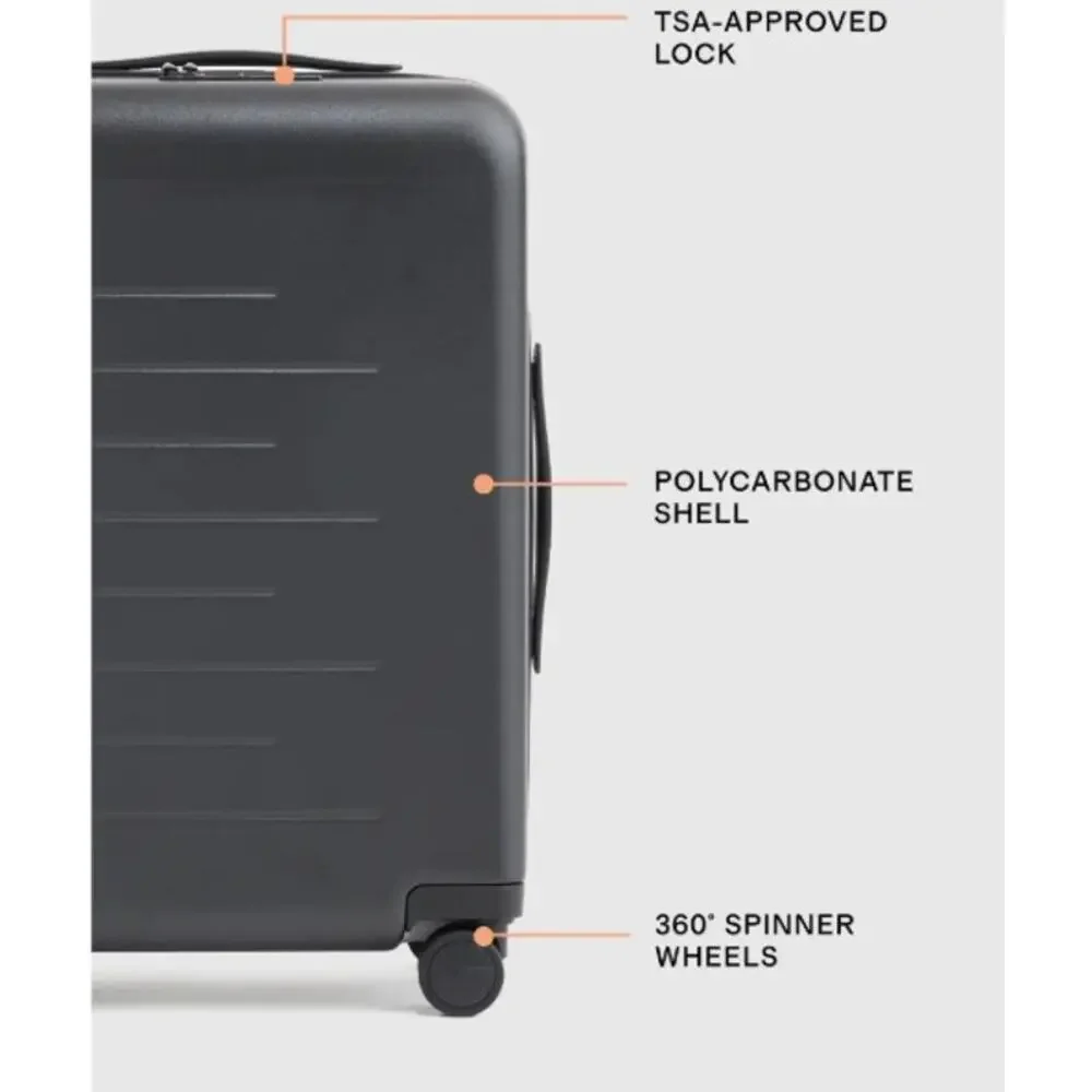 NEW Quince Expandable Small Carry On Suitcase BLACK TSA Lock Spinner Wheels - Picture 2 of 10